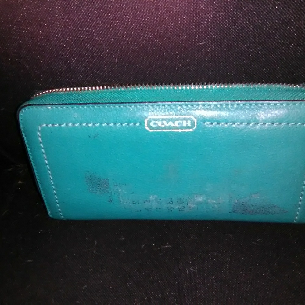 Coach leather zip wallet